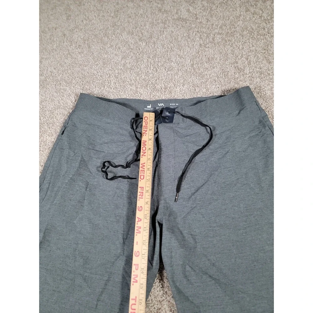 RVCA Board Shorts Size 38 Gray Drawstrings Beach Surf Zipper Pocket Swimwear Men